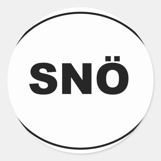 SNÖ Kühlschrank Magnet. Runder Aufkleber (Vorderseite)