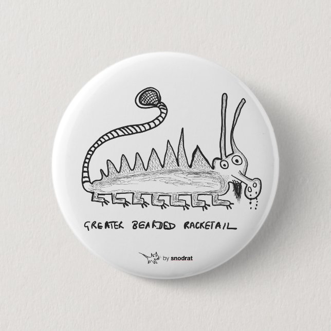 Snod Ratte: Größeres bärtiges Racketail Button (Vorderseite)