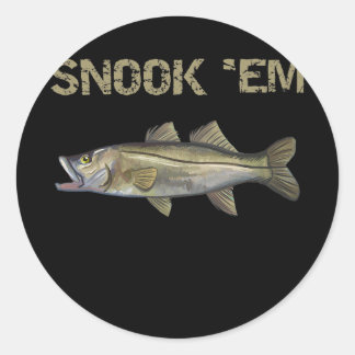 Snook 'Em Snook Fischen Gemeiner Snook Runder Aufkleber