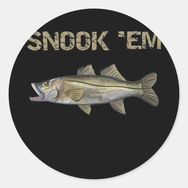Snook 'Em Snook Fischen Gemeiner Snook Runder Aufkleber (Vorderseite)