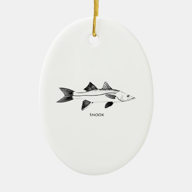 Snook-Linie Kunst-Logo Keramik Ornament (Vorne)