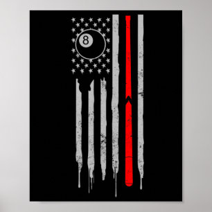 Snooker Design 4. Juli Patriotic US American F Poster