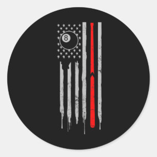Snooker Design 4. Juli Patriotic US American F Runder Aufkleber