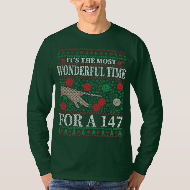 SNOOKER FUNNY CHRISTMAS QUOTES UGLY SWEATER T-Shirt (Vorderseite)