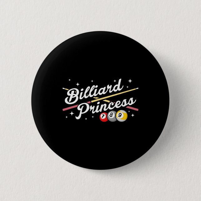 Snooker Game Billiard Princess Pool Spieler Billia Button (Vorderseite)