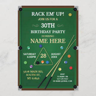 Snooker laden Pool-Geburtstags-Party-Billard-Sport Einladung