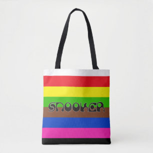 SNOOKER Moderner Schriftart und farbige Streifen Tasche