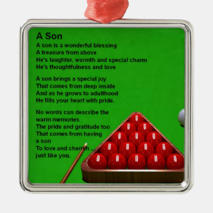 Snooker - Sohn-Gedicht Silbernes Ornament