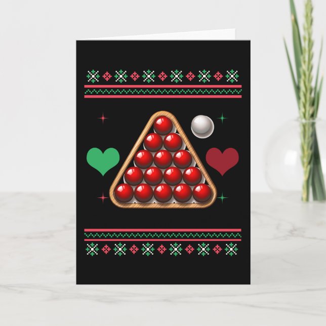 Snooker Ugly Weihnachts Sweater Xmas Karte (Vorderseite)