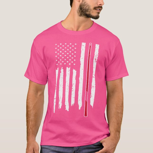 Snooker Usa Flag Billard Queue Snooker Billard T-Shirt (Vorderseite)
