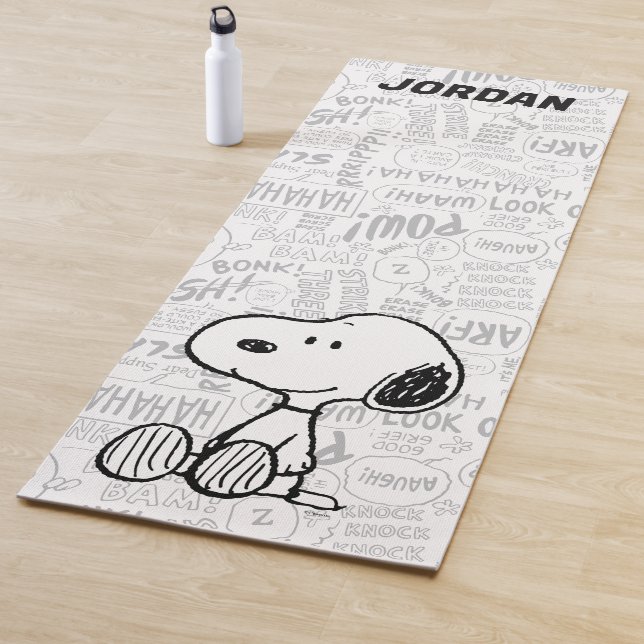 Snoopie auf Schwarz-weißen Comicen Yogamatte (Beispiel)