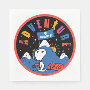 Snoopy Abenteuer Wartet Bergdesign Zur Graduierung Serviette