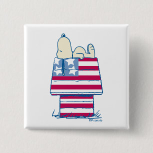 Snoopy am 4. Juli Dog House Button