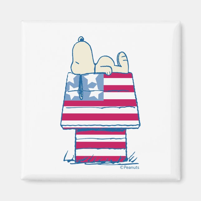 Snoopy am 4. Juli Dog House Magnet (Vorne)