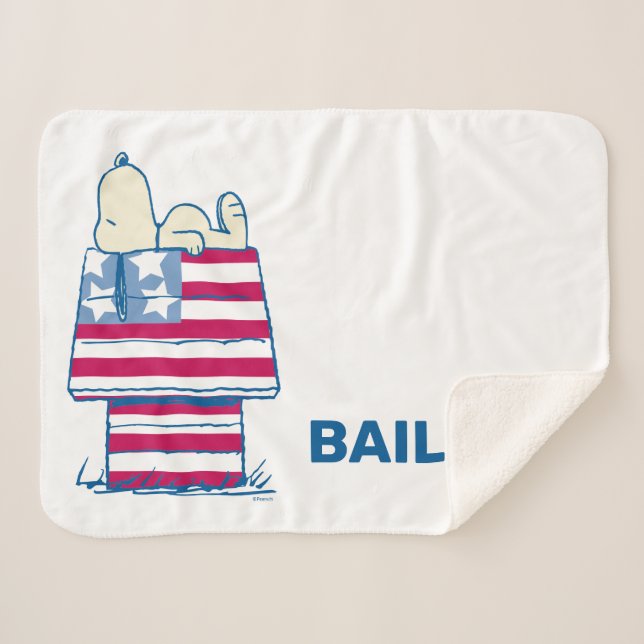 Snoopy am 4. Juli Dog House Sherpadecke (Vorderseite (Horizontal))