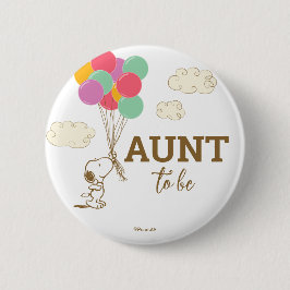 Snoopy and Balloons Babydusche Tante Button
