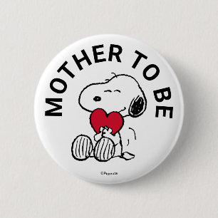 Snoopy Baby Dusche Mutter zu sein Button