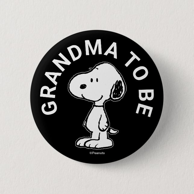 Snoopy Baby Dusche Oma zu sein Button (Vorderseite)