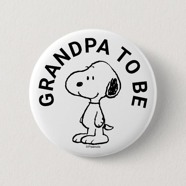 Snoopy Baby Dusche Opa zu sein Button (Vorderseite)