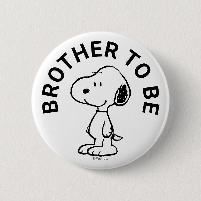 Snoopy Babydusche Bruder zu sein Button (Vorderseite)
