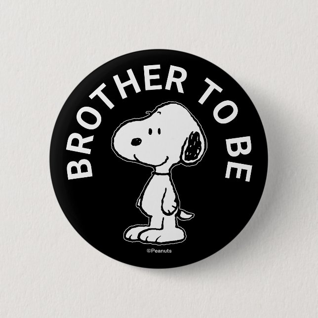 Snoopy Babydusche Bruder zu sein Button (Vorderseite)