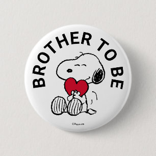 Snoopy Babydusche Bruder zu sein Button
