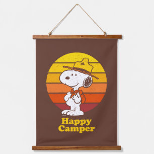 Snoopy Beagle Scout - Glücklicher Camper Wandteppich Mit Holzrahmen