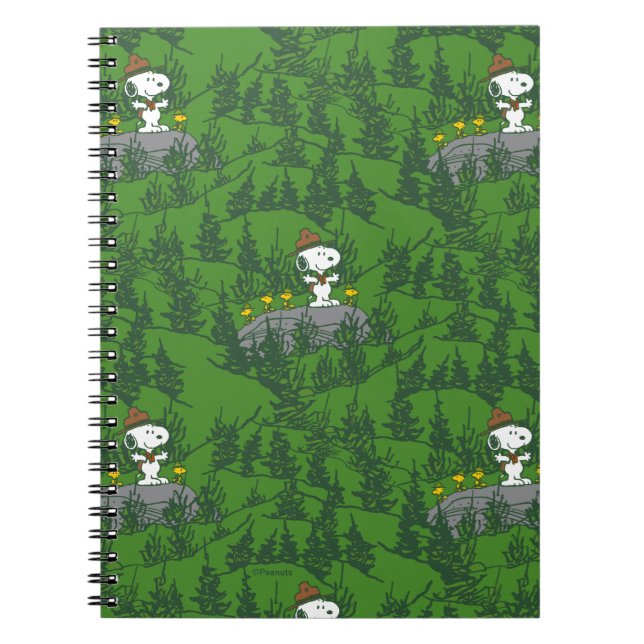 Snoopy Beagle Scout Hiking Pattern Notizblock (Vorderseite)