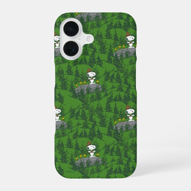Snoopy Beagle Scout Wanderpattern iPhone 16 Hülle (Rückseite)