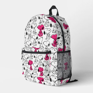 Snoopy Black & Magenta Pattern Bedruckter Rucksack