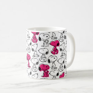 Snoopy Black & Magenta Pattern Kaffeetasse