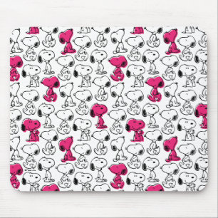 Snoopy Black & Magenta Pattern Mousepad