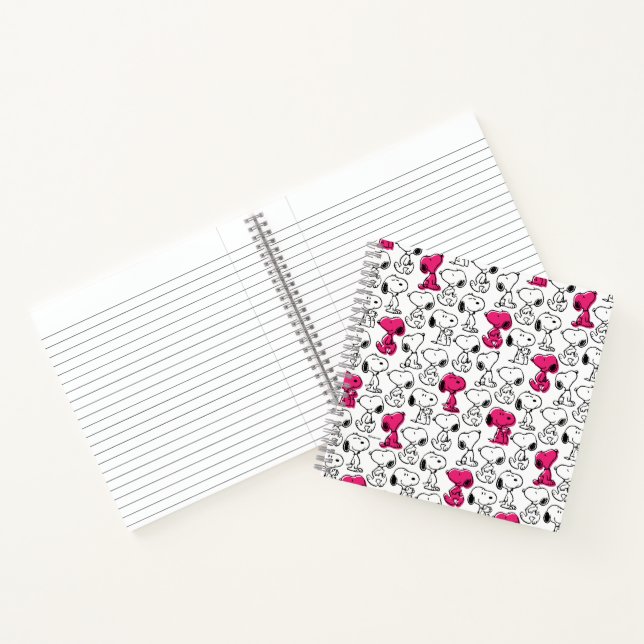 Snoopy Black & Magenta Pattern Notizbuch (Innenseite)