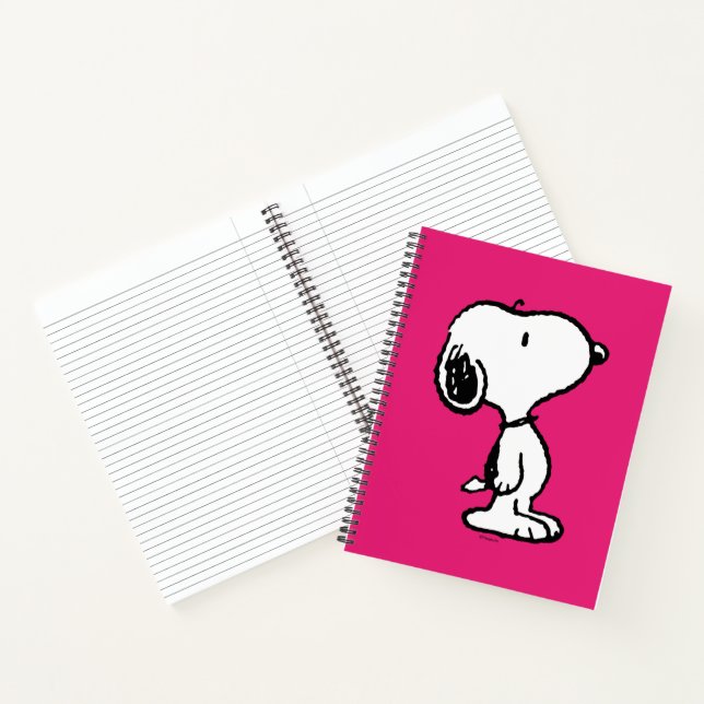 Snoopy Black & Magenta Pattern Notizbuch (Innenseite)