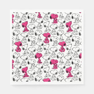 Snoopy Black & Magenta Pattern Serviette