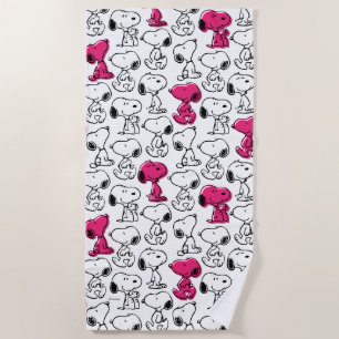 Snoopy Black & Magenta Pattern Strandtuch