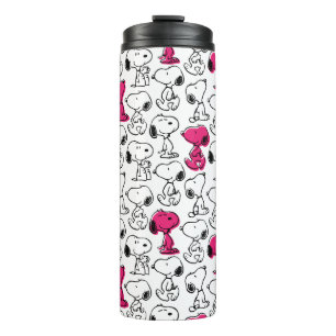 Snoopy Black & Magenta Pattern Thermosbecher