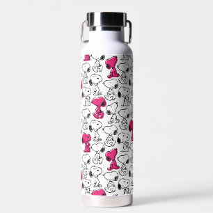 Snoopy Black & Magenta Pattern Trinkflasche