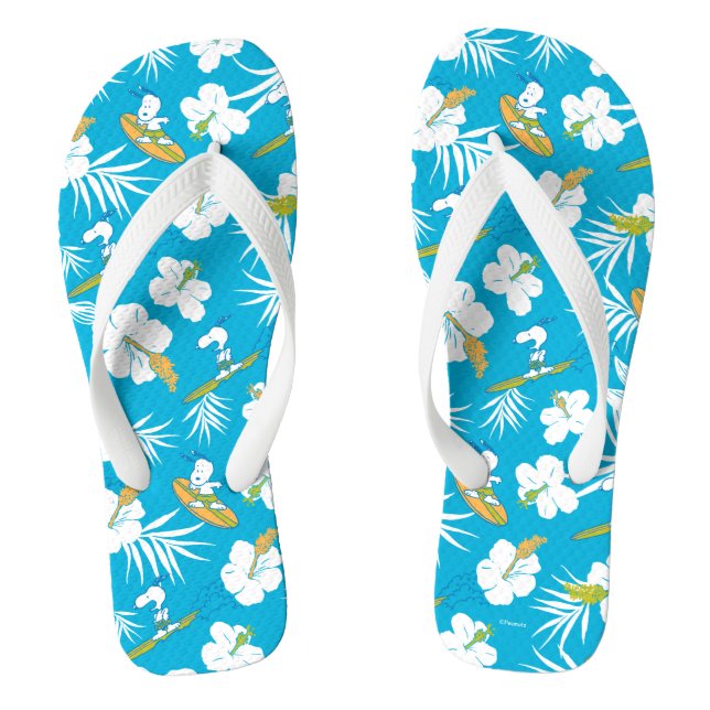 Snoopy Brooklyn Beach Pattern Flip Flops (Fußbett)