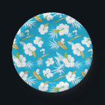 Snoopy Brooklyn Beach Pattern Pappteller<br><div class="desc">Take a look at this super cute design featuring Snoopy surfing the tropical waves.</div>