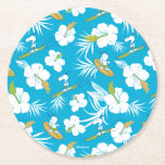 Snoopy Brooklyn Beach Pattern Runder Pappuntersetzer<br><div class="desc">Schauen Sie sich dieses super niedliche Design an,  mit dem Snoopy die tropischen Wellen surfen kann.</div>