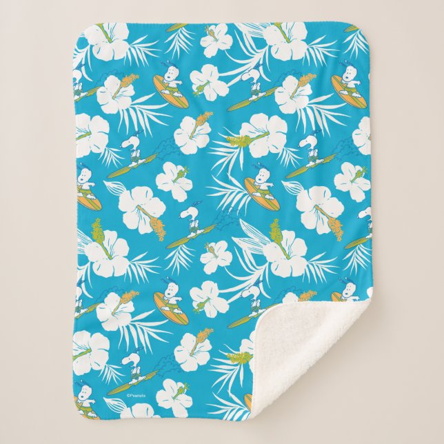 Snoopy Brooklyn Beach Pattern Sherpadecke (Vorderseite)