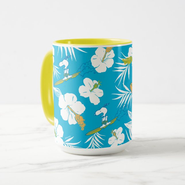 Snoopy Brooklyn Beach Pattern Tasse (Vorderseite Links)