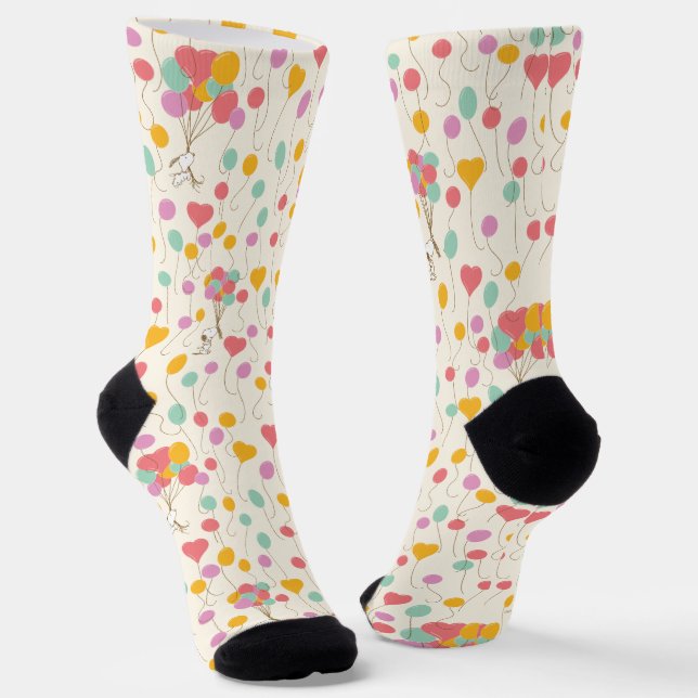 Snoopy Bunches of Balloons Pattern Socken (Gewinkelt)