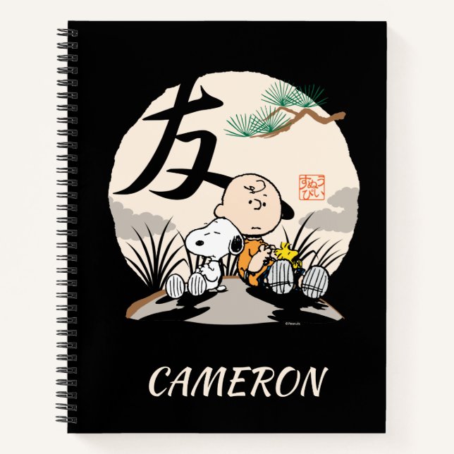Snoopy, Charlie Brown und Woodstock - Freund Notizbuch (Vorderseite)