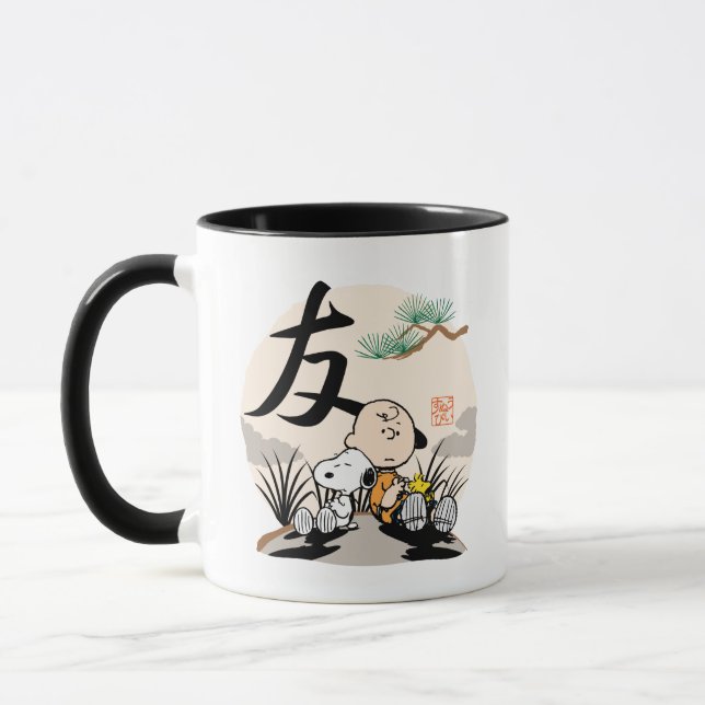 Snoopy, Charlie Brown und Woodstock - Freund Tasse (Links)