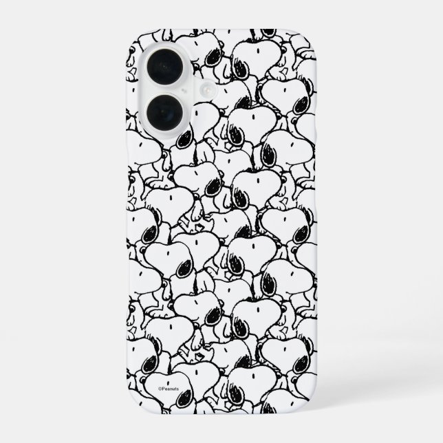 Snoopy Classic Comics Pattern iPhone 16 Hülle (Rückseite)