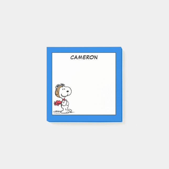 Snoopy Das fliegende Ass | Füge Deinen Namen hinzu Post-it Klebezettel (Vorderseite)
