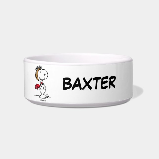 Snoopy Das fliegende Ass | Name des Begleiters hin Napf (Vorderseite)