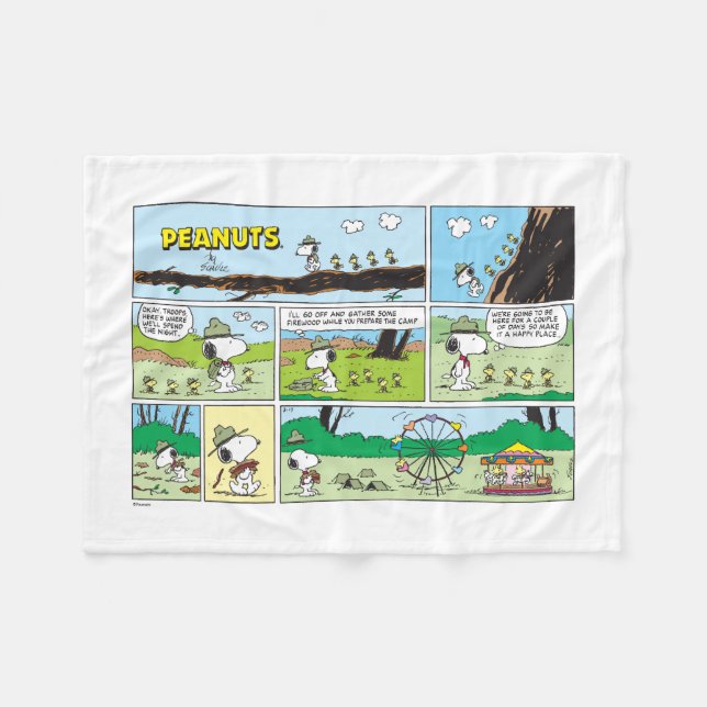 Snoopy & Friends | Go-Camping Fleecedecke (Vorderseite (Horizontal))